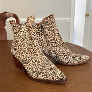 Dolce Vita Tan Leopard Ankle Booties